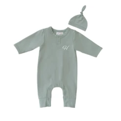 MLW By Design - Personalised Grow Suit And Knotted Beanie Set | Ocean *LIMITED EDITION* - MLW By Design