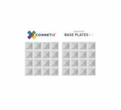 Connetix Tiles - 2 Piece Clear Base Plate Pack - Connetix Tiles -MY LITTLE SHOP 2 Base Clear Box Content 600x544 1