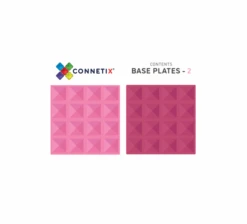 Connetix Tiles - 2 Piece Base Plate Pink & Berry Pack - Connetix Tiles -MY LITTLE SHOP 2 Base Pastel Pink Box Content 600x544 1