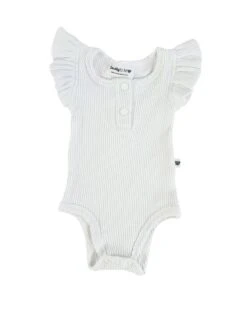 Snooky Bear - Frilly Short Sleeve Bodysuit | White - Snooky Bear