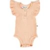 Snooky Bear - Frilly Short Sleeve Bodysuit | Peach - Snooky Bear