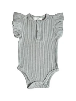 Snooky Bear - Frilly Short Sleeve Bodysuit | Slate - Snooky Bear