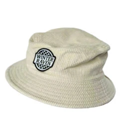 Winter And Raven - Checkmate Corduroy Bucket Hat | White - Winter And Raven