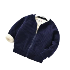 Fluffy Bomber Jacket | Navy - Affordable Baby