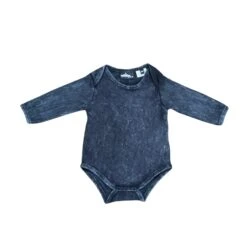 MLW By Design - Basic Long Sleeve Bodysuit | Black Stonewash - MLW By Design