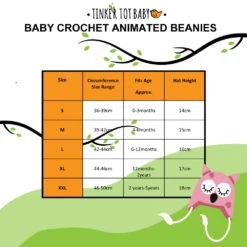 Tinker Tot Baby - Handmade Crochet Beanie – Lamb With Tan/Brown Ears - Tinker Tot Baby -MY LITTLE SHOP ANIMATED BEANIES 2c8917e1 b37d 4188 8fbc 743badb02a4e