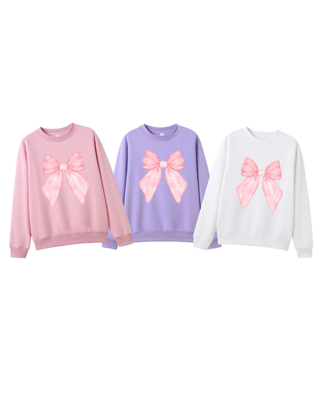 MLW By Design - Personalised Bow Jumper | 3 Colours - MLW By Design MLW By Design - Personalised Bow Jumper | 3 Colours - MLW By Design -MY LITTLE SHOP Amelia 3