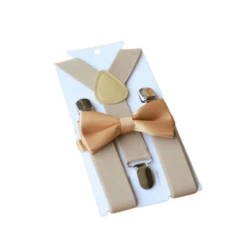 Bow Tie & Suspenders Set | Beige - Affordable Baby