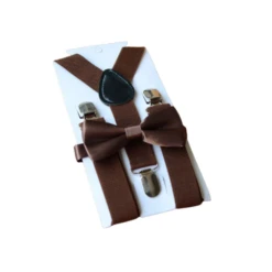 Bow Tie & Suspenders Set | Chocolate Brown - Affordable Baby