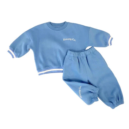 Breezy Co. - Fleece Tracksuit | Blue - Breezy Co. Breezy Co. - Fleece Tracksuit | Blue - Breezy Co. -MY LITTLE SHOP BlackWhiteElegantClassicMinimalistPersonalMonogramLogo 1