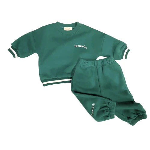 Breezy Co. - Fleece Tracksuit | Forrest - Breezy Co. Breezy Co. - Fleece Tracksuit | Forrest - Breezy Co. -MY LITTLE SHOP BlackWhiteElegantClassicMinimalistPersonalMonogramLogo 3