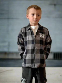 Winter And Raven - Mono Check Shacket - Winter And Raven