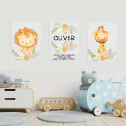 MLW By Design - Animal Jungle Name Canvas Print | Set Of 3 - MLW By Design