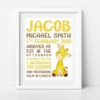 BabyCusch - Giraffe Birth Frame - BabyCusch