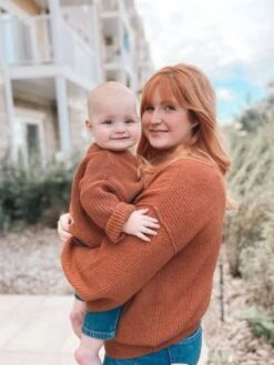 Cuddly Knit Sweater | Rust - Affordable Baby -MY LITTLE SHOP Cinnamon