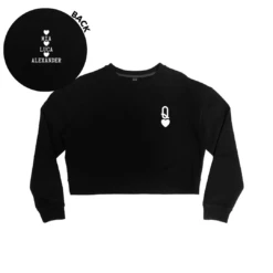 MLW By Design - Queen Of Hearts Personalised Adult Crop Crew | Various Colours - MLW By Design -MY LITTLE SHOP CrewGrey 2