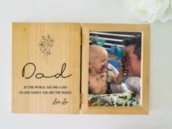 Timber Tinkers - Personalised Father's Day Photo Frame | Floral Dad - My Little Wardrobe