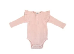 Snooky Bear - Frilly Long Sleeve Bodysuit | Dusty Pink - Snooky Bear