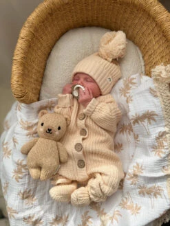 3 Little Crowns - Knitted Romper | Oat - 3 Little Crowns