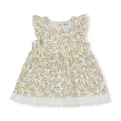 Indigo & Lellow - Eva Ruffle Sleeve Dress | Wattle - Indigo & Lellow