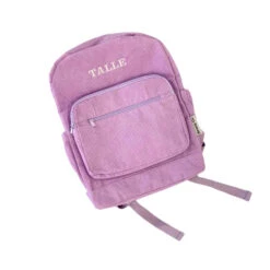 Breezy Co. - Corduroy Backpack Personalised - Lilac - Breezy Co. -MY LITTLE SHOP FONT USED FOR REFERENCE 1