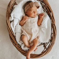 3 Little Crowns - Wave Knit Bodysuit | Oat - 3 Little Crowns