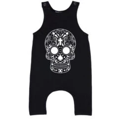 MLW By Design - Cross Skull Slouch Romper | Black - MLW By Design