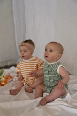 Lennyco - Striped Singlet Romper | Green - Lennyco