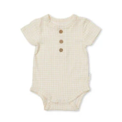 Indigo & Lellow - Jamie Bodysuit | Beige Gingham - Indigo & Lellow