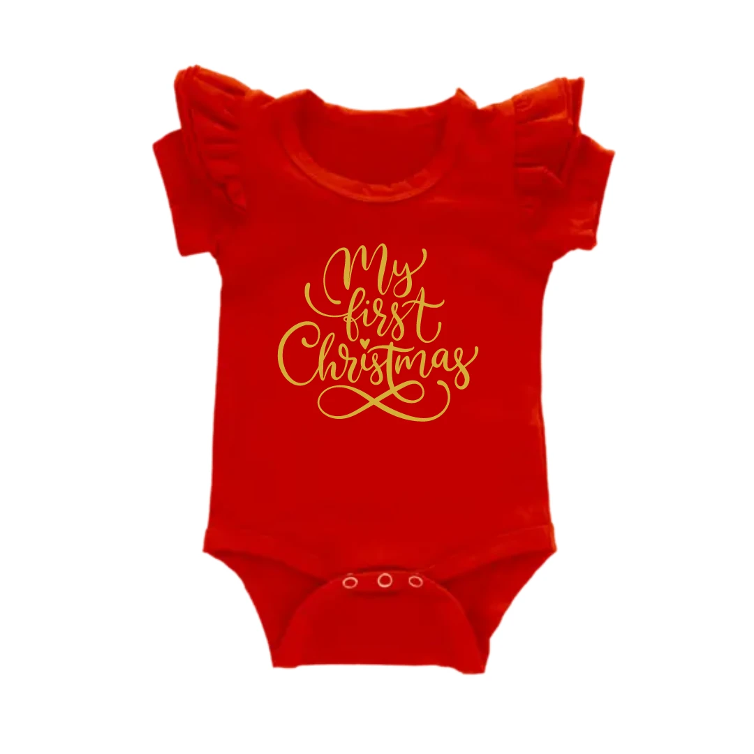 MLW By Design - My First Christmas Flutter Bodysuit *LIMITED EDITION* - MLW By Design MLW By Design - My First Christmas Flutter Bodysuit *LIMITED EDITION* - MLW By Design -MY LITTLE SHOP My1stChristmas 2