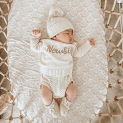 3 Little Crowns - Textured Knit Beanie | Oat - 3 Little Crowns