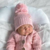 3 Little Crowns - Textured Knit Beanie | Pink - 3 Little Crowns -MY LITTLE SHOP PINKBEANIEIMAGE