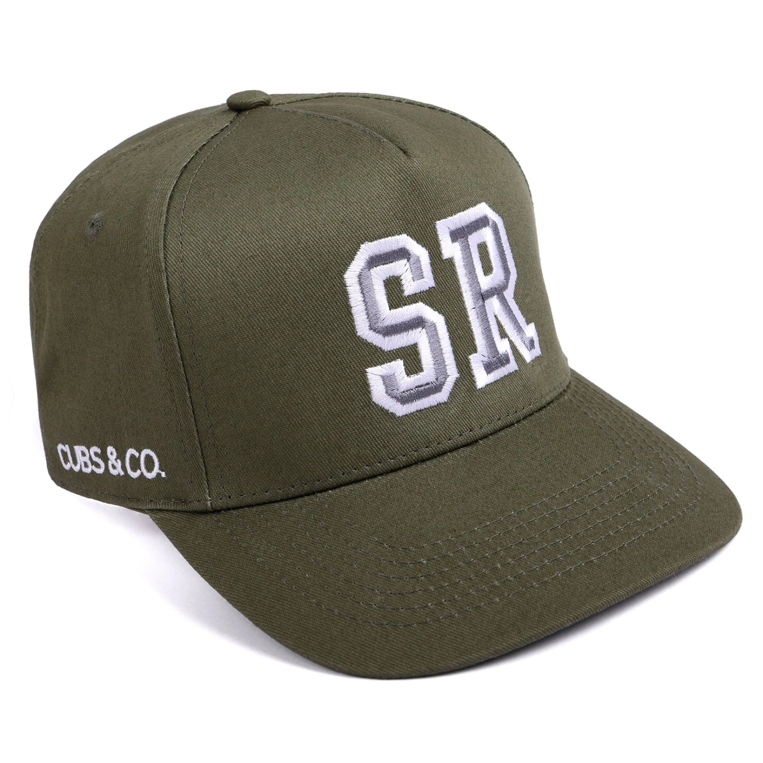 Cubs & Co - PERSONALISED OLIVE W/ INITIALS | ATHLETIC GREY PRINT - Cubs & Co Cubs & Co - PERSONALISED OLIVE W/ INITIALS | ATHLETIC GREY PRINT - Cubs & Co -MY LITTLE SHOP Personalised Olive Baseball Hat Athletic grey cubsandco