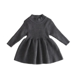 Poppy Winter Dress | Charcoal - Affordable Baby