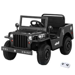 Retro Military Ride On Car | Black - Toy Warehouse