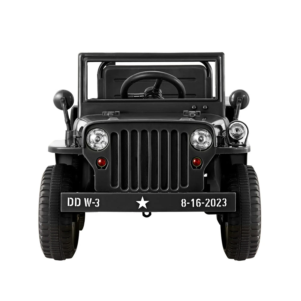 Retro Military Ride On Car | Black - Toy Warehouse Retro Military Ride On Car | Black - Toy Warehouse -MY LITTLE SHOP RCAR ARMYJEP BK 02