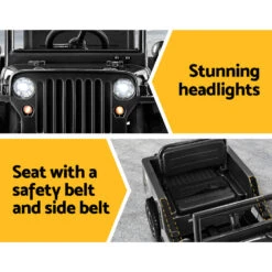 Retro Military Ride On Car | Black - Toy Warehouse 7 Retro Military Ride On Car | Black - Toy Warehouse -MY LITTLE SHOP RCAR ARMYJEP BK 05