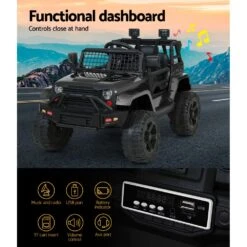 Ride On Jeep 12V Car With Remote Control Black - Toy Warehouse -MY LITTLE SHOP RCAR JEP 4WS BK 05
