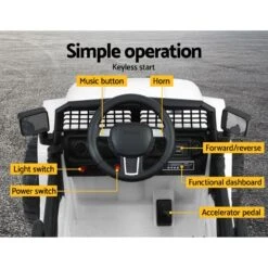 Ride On Jeep 12V Car With Remote Control White - Toy Warehouse -MY LITTLE SHOP RCAR JEP 4WS WH 04