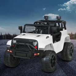 Ride On Jeep 12V Car With Remote Control White - Toy Warehouse -MY LITTLE SHOP RCAR JEP 4WS WH 99