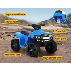 Ride On ATV Electric Quadbike Toy - Blue - Toy Warehouse -MY LITTLE SHOP RCAR MBIKE ATV BU 71685 03