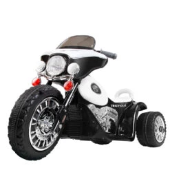 Ride On Motorbike Motorcycle Toys | Black White - Toy Warehouse