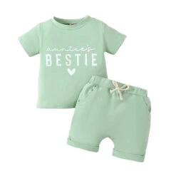 Auntie's Bestie Short Set | Green - Affordable Baby