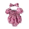 Elizabeth Romper & Matching Headwrap | Pink Roses - Affordable Baby