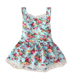 Floral Blue Romper Dress - My Little Wardrobe