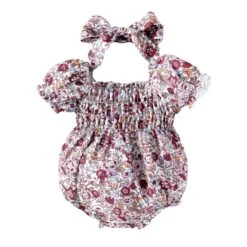Elizabeth Romper & Matching Headwrap | Spring Garden - Affordable Baby