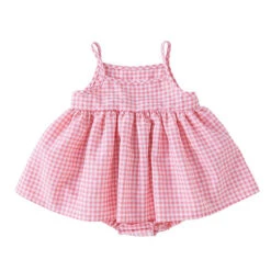 Gingham Skirt Romper | Pink - Affordable Baby