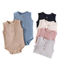 Sleeveless Button Bodysuit | Various Colours - Affordable Baby