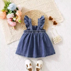 Denim Bow Dress - Affordable Baby -MY LITTLE SHOP S6647d3a450214a868e6689950935e229c