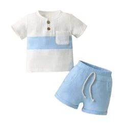 Noah Muslin Cotton Set | Blue - Affordable Baby